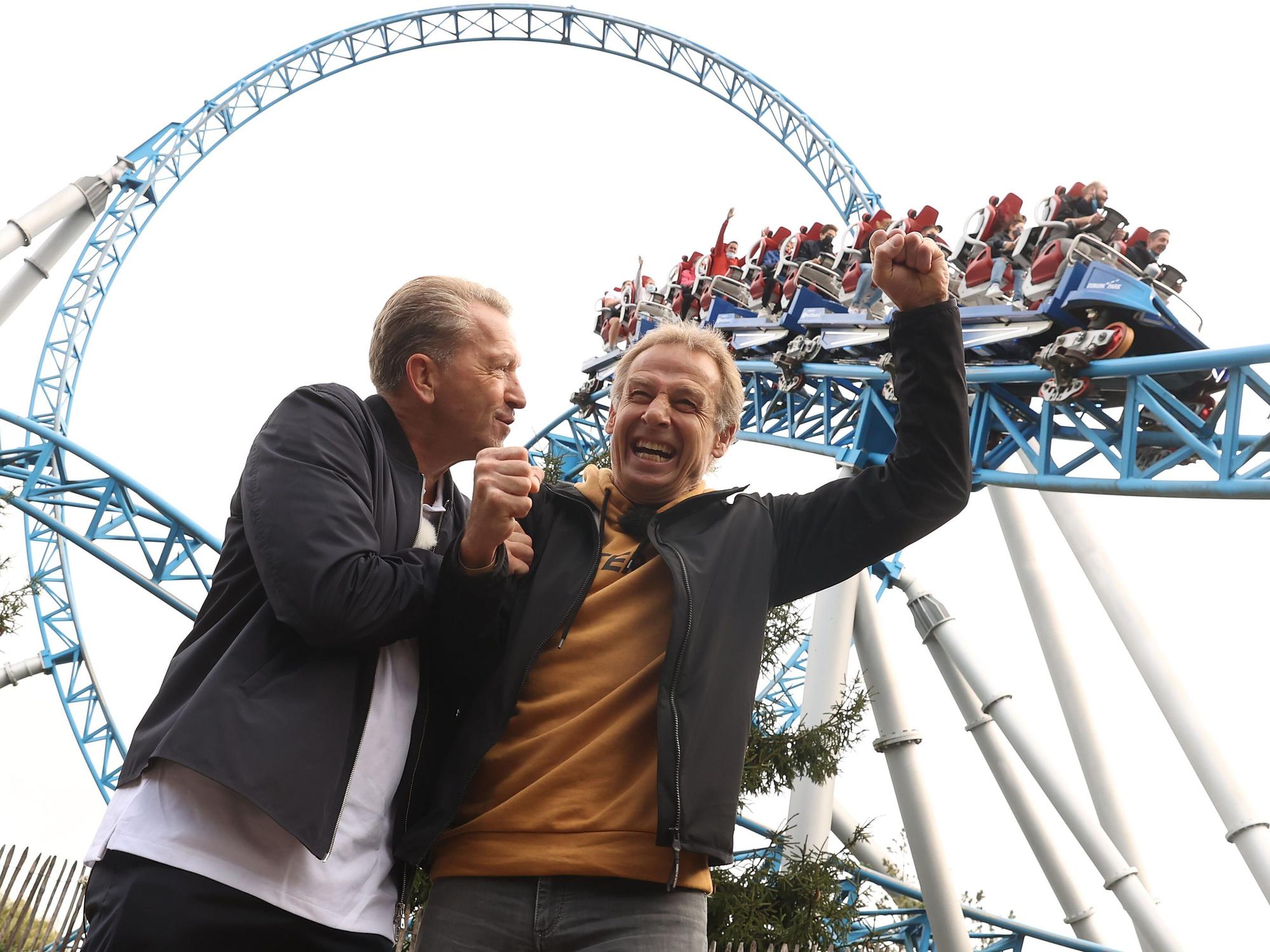 Andreas Köpke und Jürgen Klinsmann beim Treffen der Europameister von 1996 im Europapark in Rust.