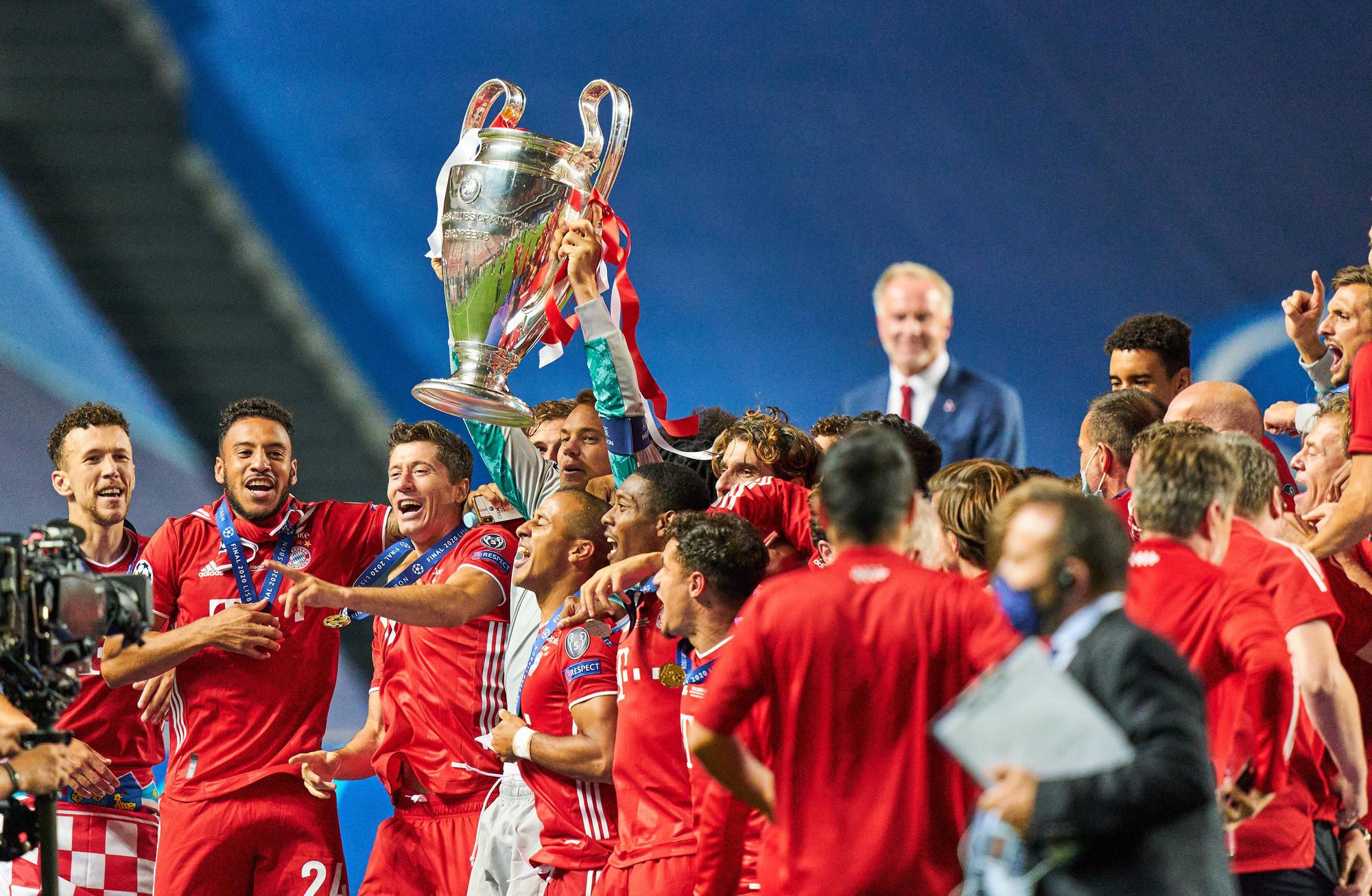 Der FC Bayern München feiert den Gewinn der Champions League