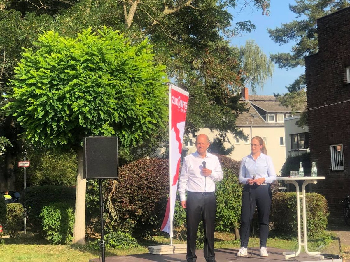 Olaf Scholz in Köln-Bickendorf am 22. September 2021