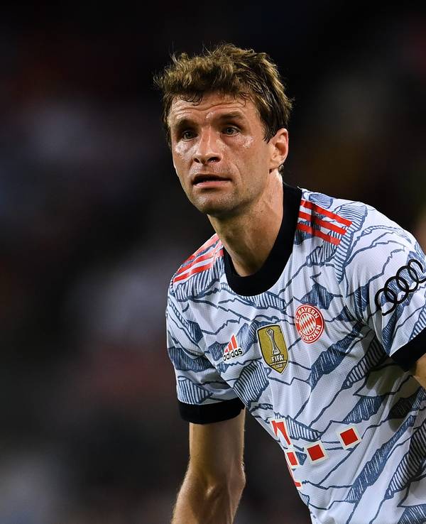 Thomas Müller während des Spiels beim FC Barcelona