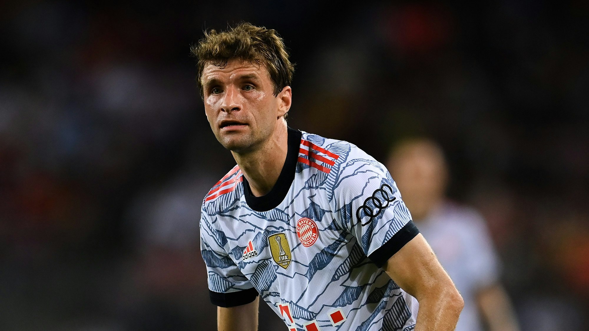 Thomas Müller während des Spiels beim FC Barcelona