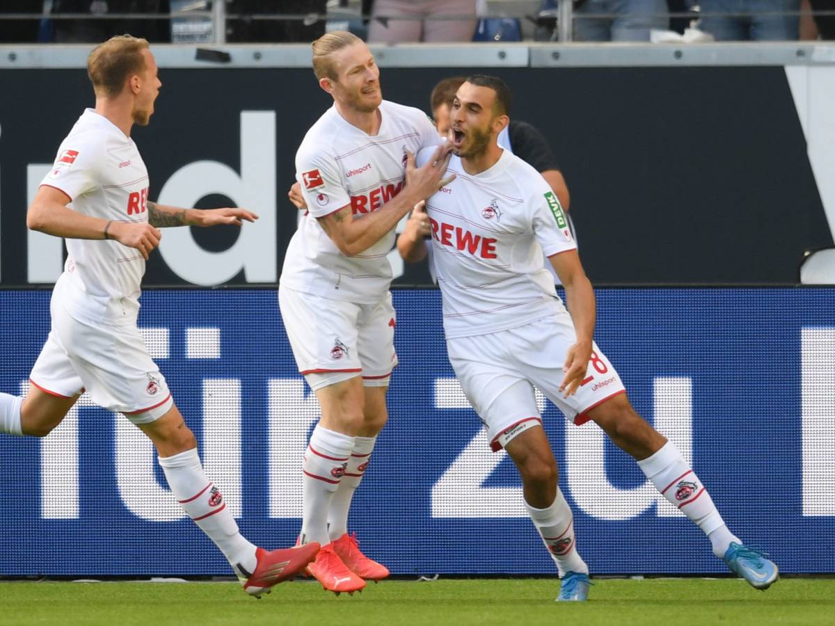 Ellyes Skhiri bejubelt sein Tor gegen Eintracht Frankfurt.