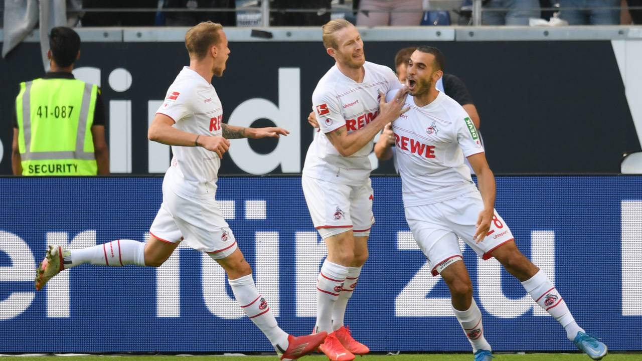 Ellyes Skhiri bejubelt sein Tor gegen Eintracht Frankfurt.