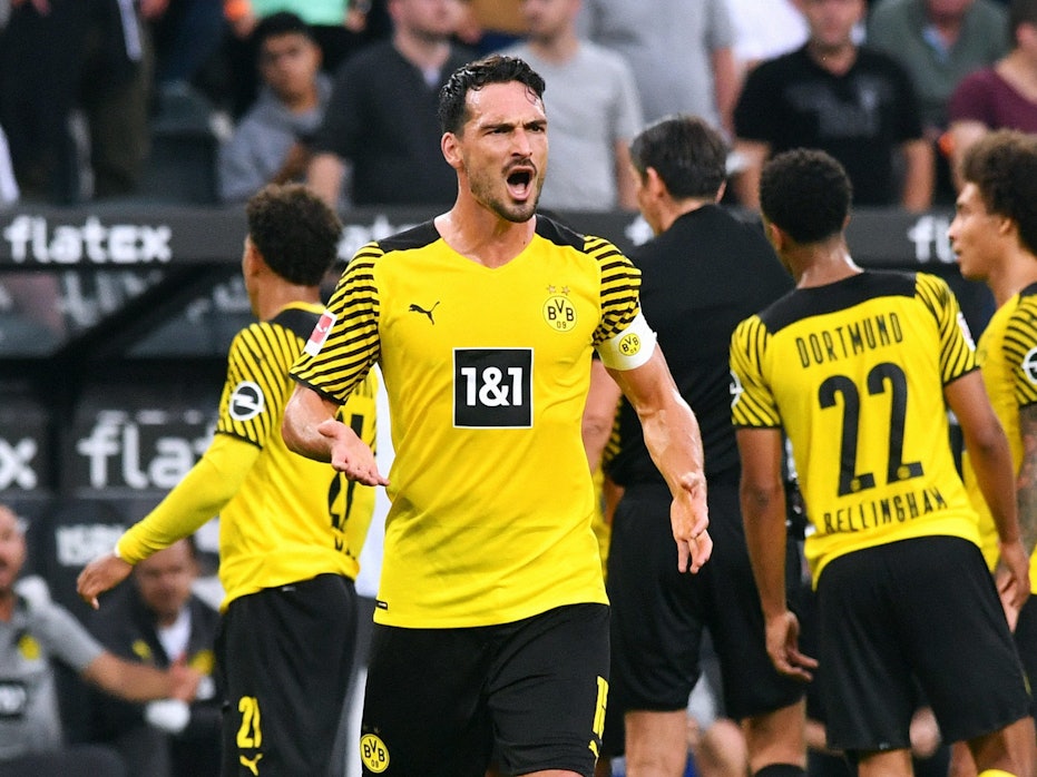 Mats Hummels spielt für Borussia Dortmund gegen Borussia Mönchengladbach.