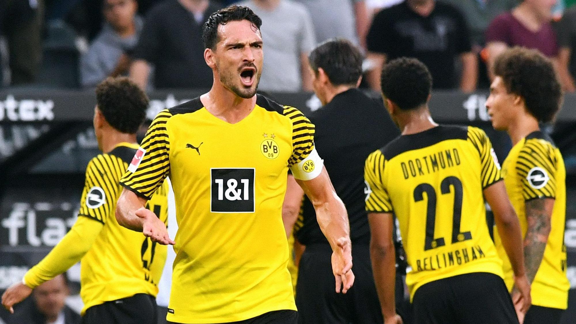 Mats Hummels spielt für Borussia Dortmund gegen Borussia Mönchengladbach.