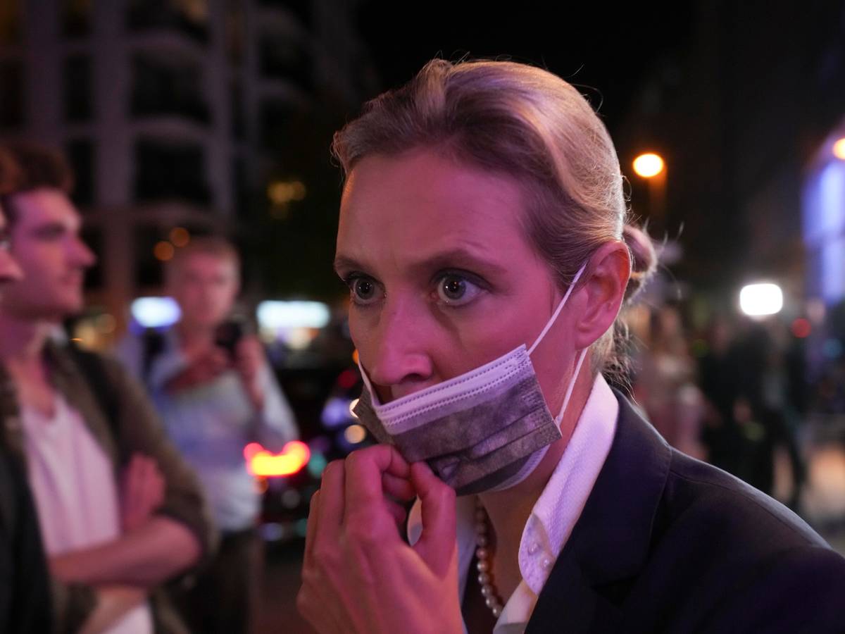 Bundesweit rutschte die AfD, hier Alice Weidel im Foto, mit 10,3 Prozent vom dritten auf den fünften Rang. Im Osten (AP Photo/Michael Probst)