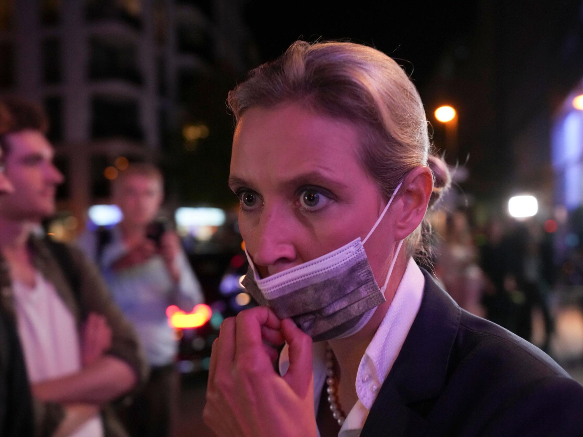 AfD-Funktionärin Alice Weidel am Abend der Bundestagswahl 2021