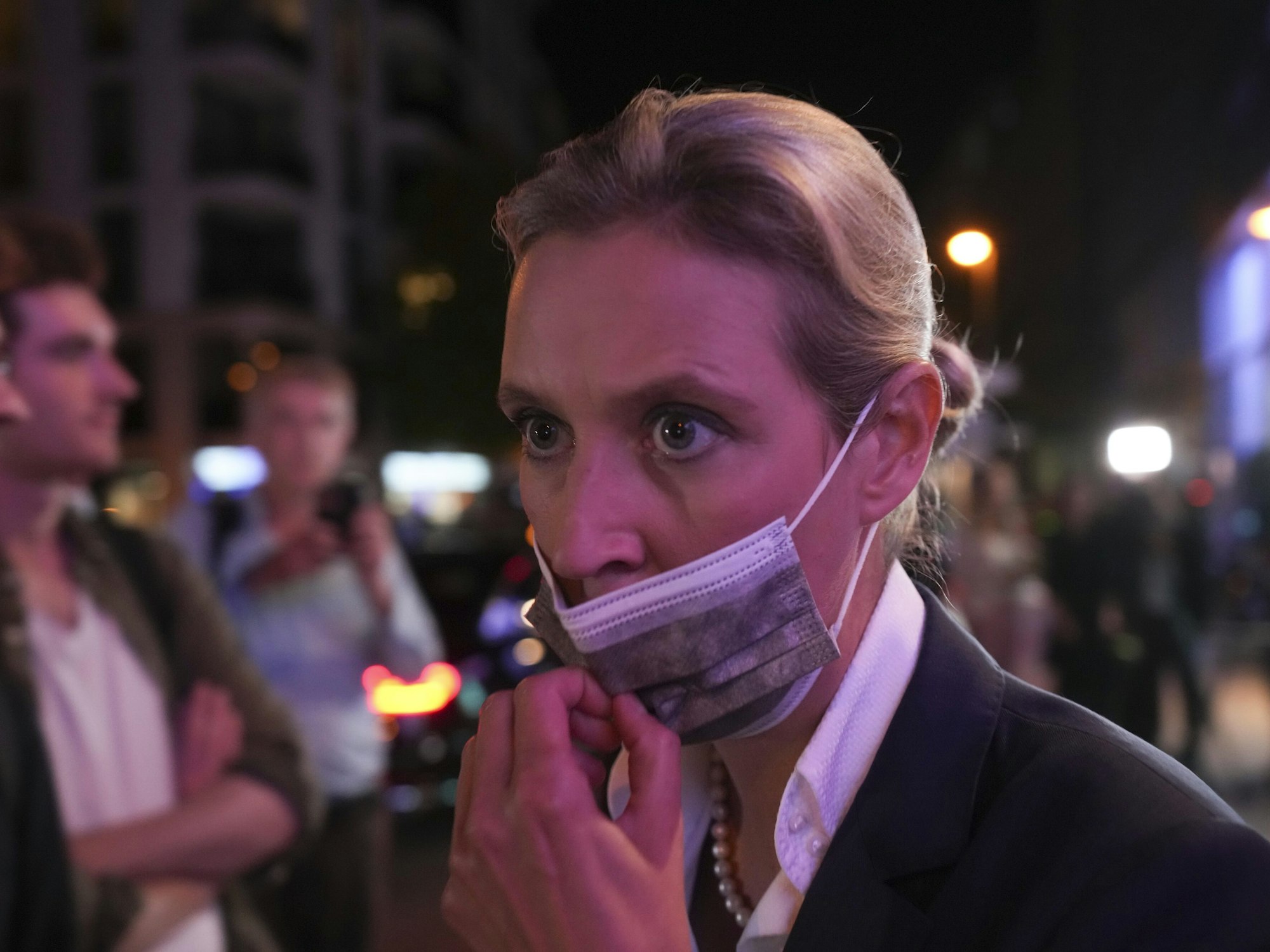 AfD-Funktionärin Alice Weidel am Abend der Bundestagswahl 2021