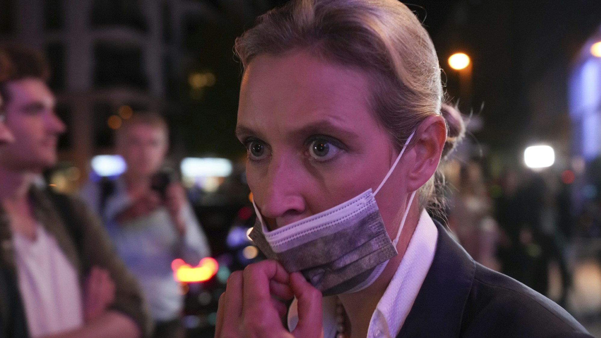 Bundesweit rutschte die AfD, hier Alice Weidel im Foto, mit 10,3 Prozent vom dritten auf den fünften Rang. Im Osten (AP Photo/Michael Probst)