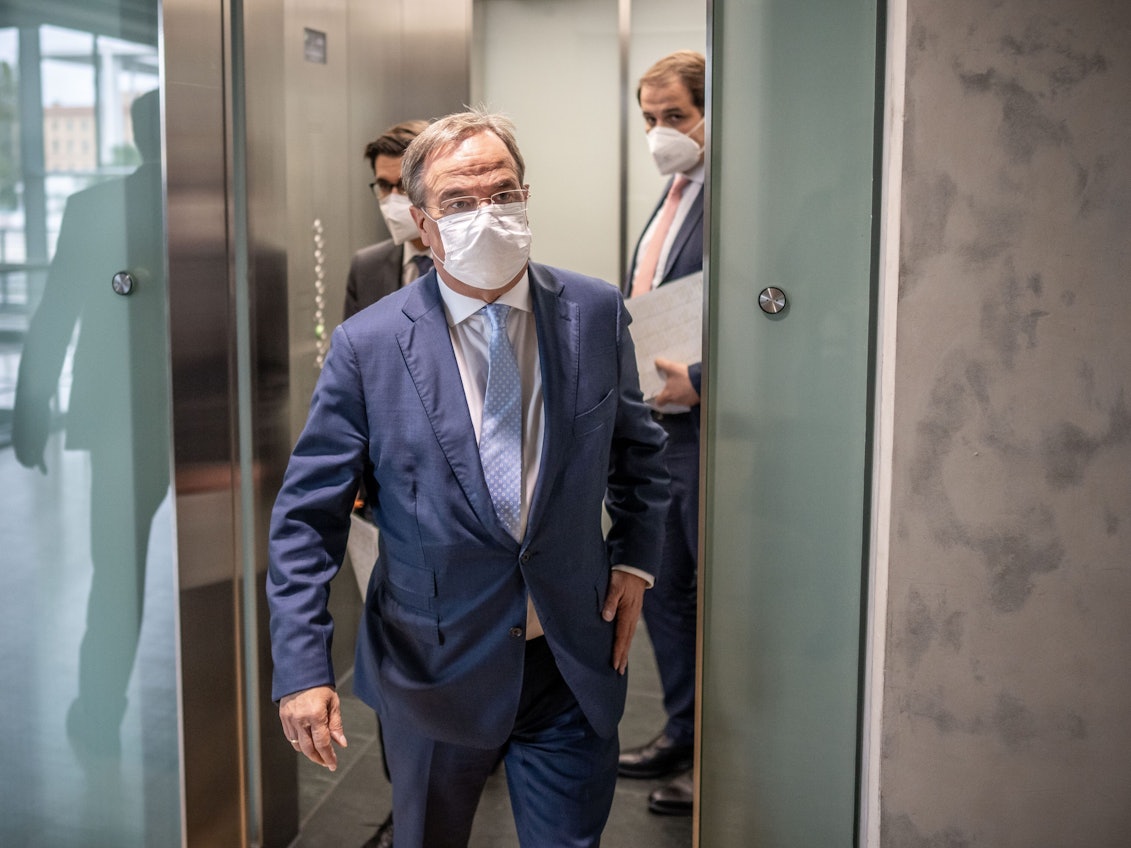 Armin Laschet am Dienstag (28. September) nach der ersten Fraktionssitzung im Bundestag.