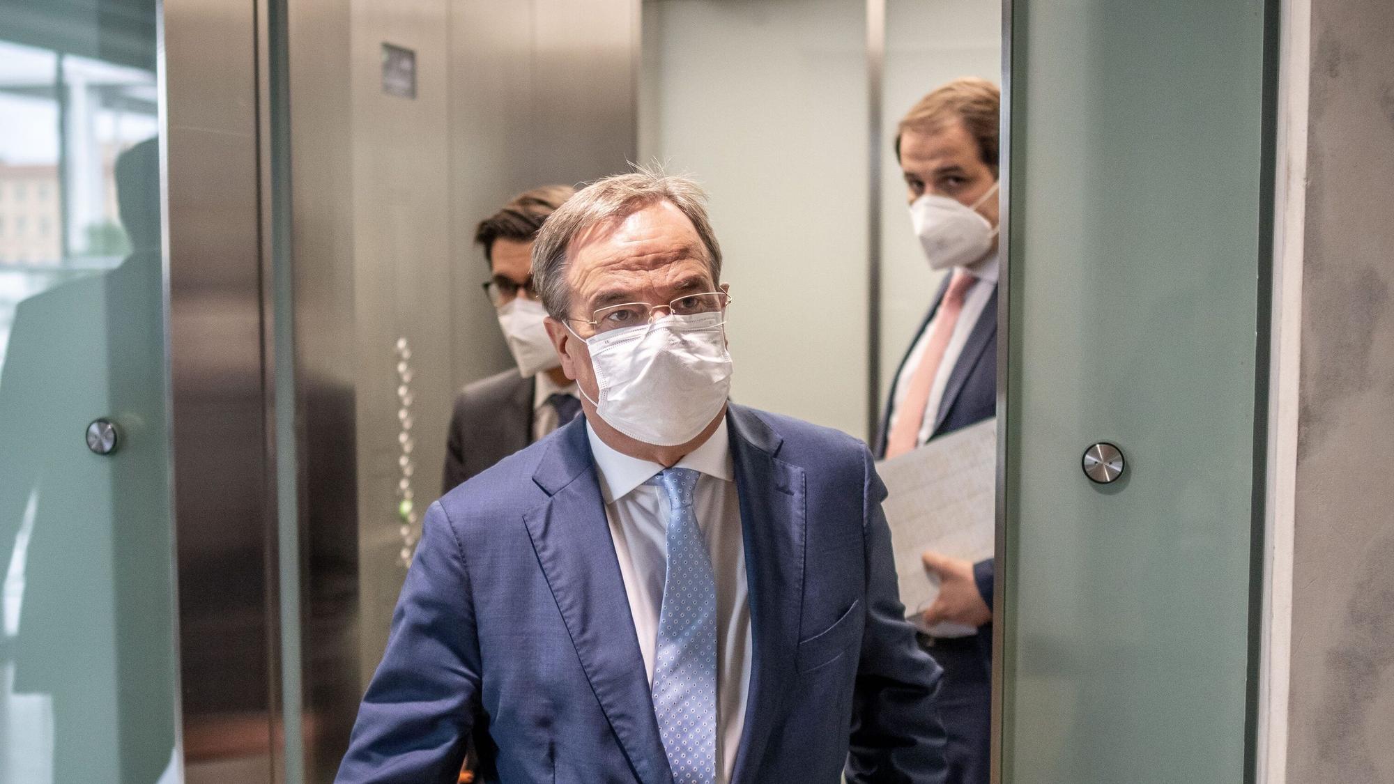 Armin Laschet am Dienstag (28. September) nach der ersten Fraktionssitzung im Bundestag.
