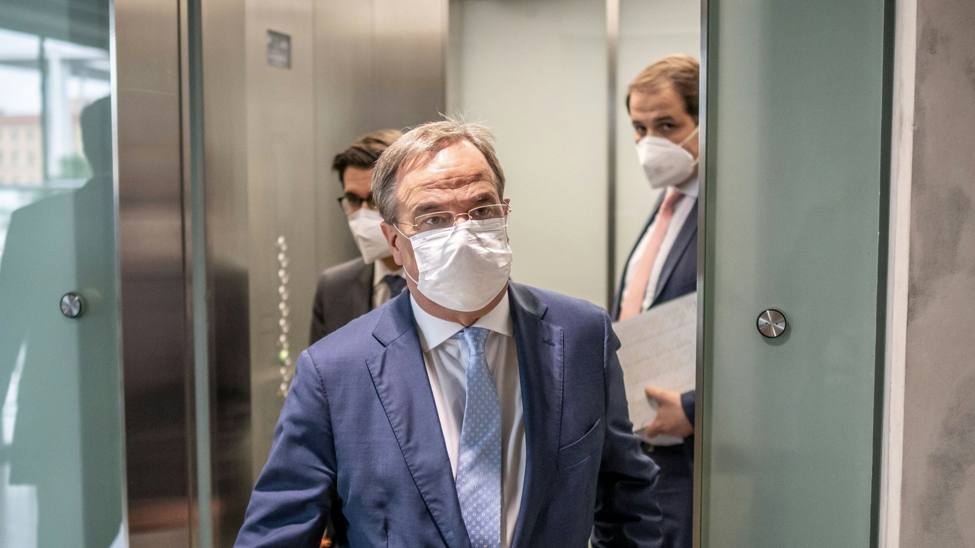 Armin Laschet am Dienstag (28. September) nach der ersten Fraktionssitzung im Bundestag.