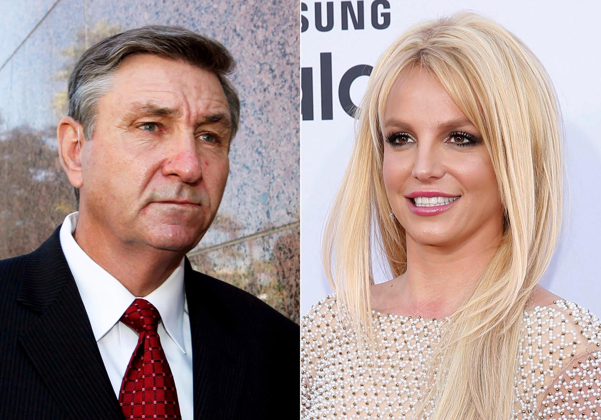 Die Bildkombo zeigt Jamie Spears (l), Vater der Sängerin Britney Spears (rechts zu sehen).