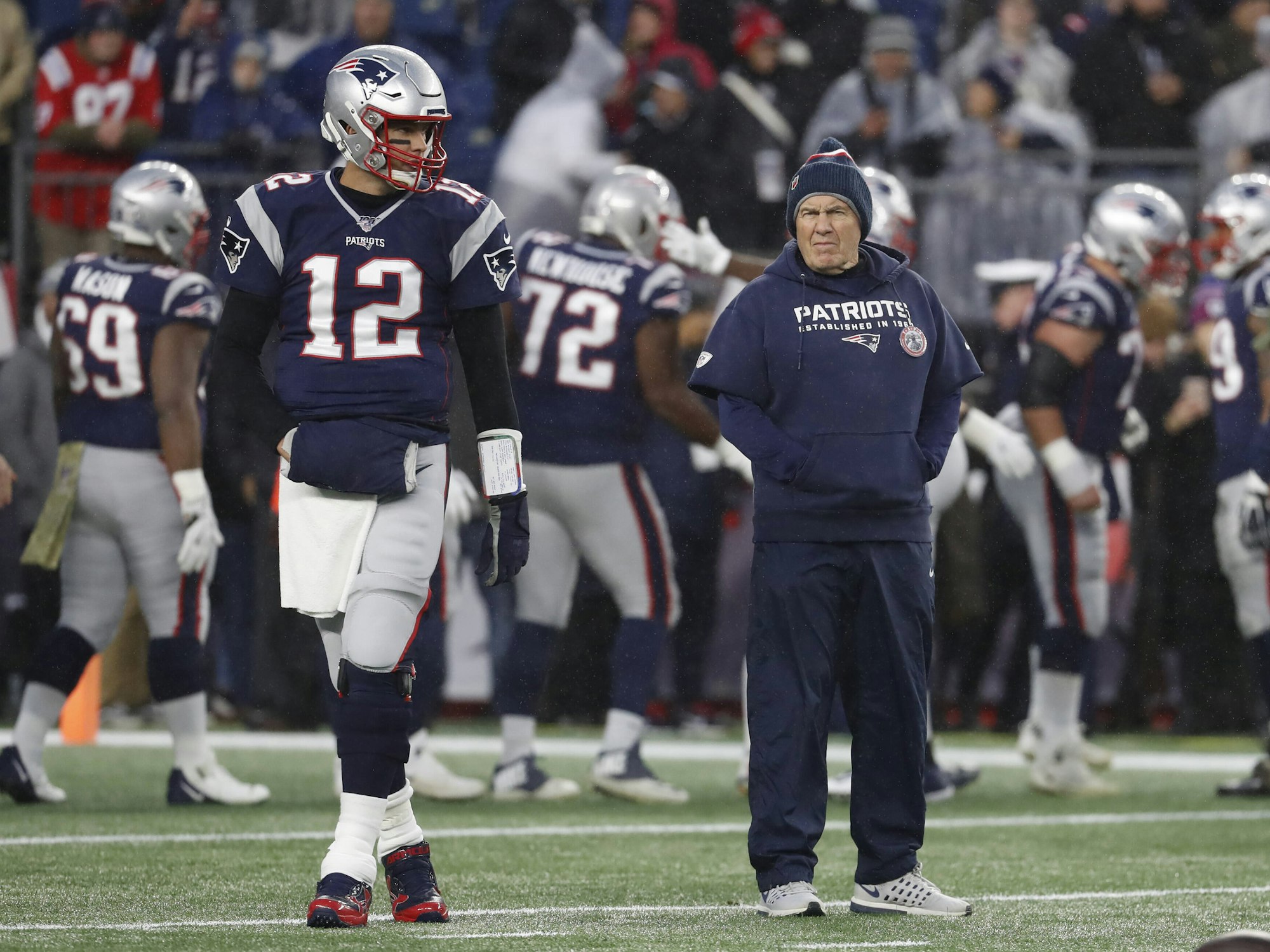 Tom Brady und Bill Belichick gemeinsam bei den New England Patriots.