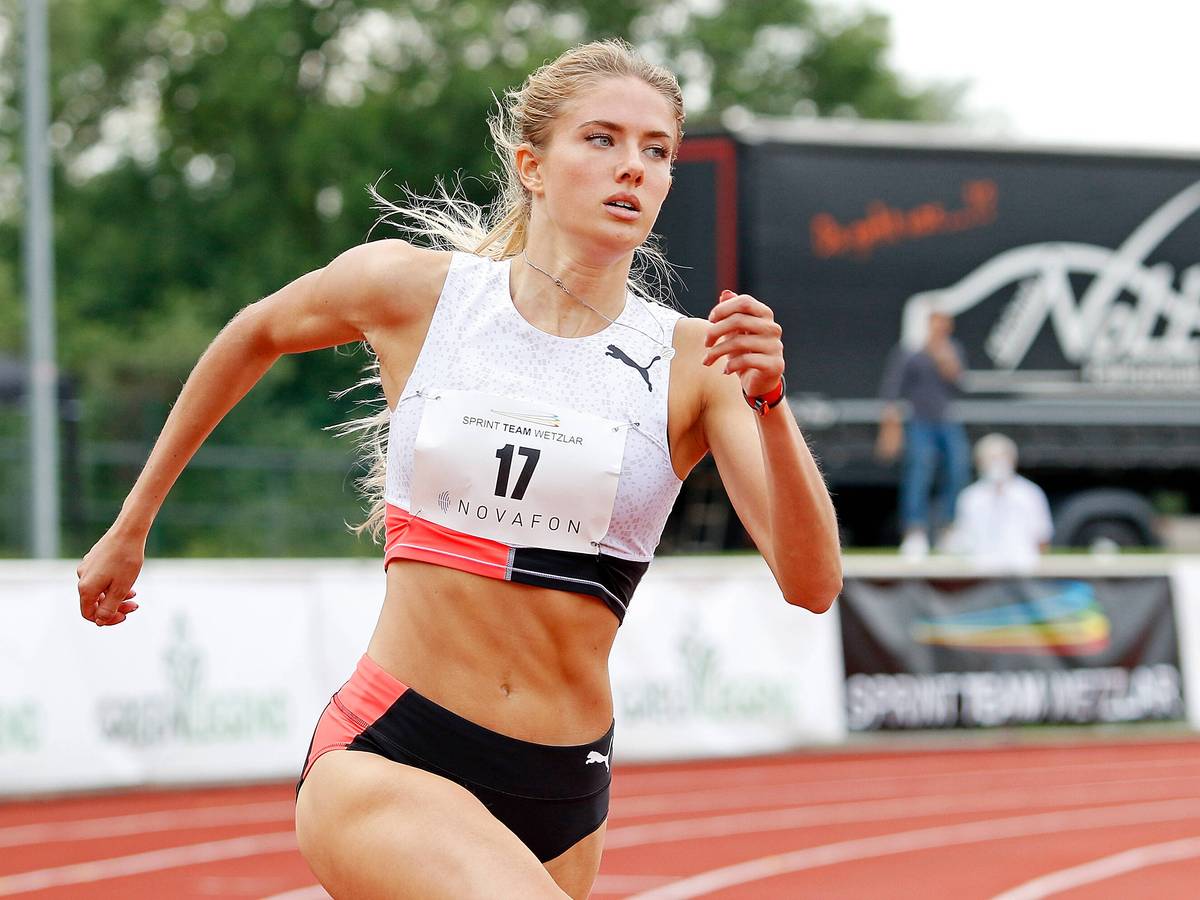 Leichtathletik-Star Alica Schmidt läuft in Wetzlar.