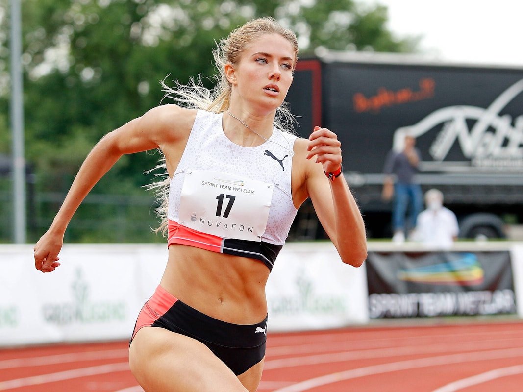 Leichtathletik-Star Alica Schmidt läuft in Wetzlar.