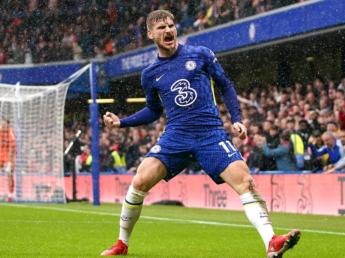 Timo Werner vom FC Chelsea jubelt nach seinem Tor gegen Southampton.