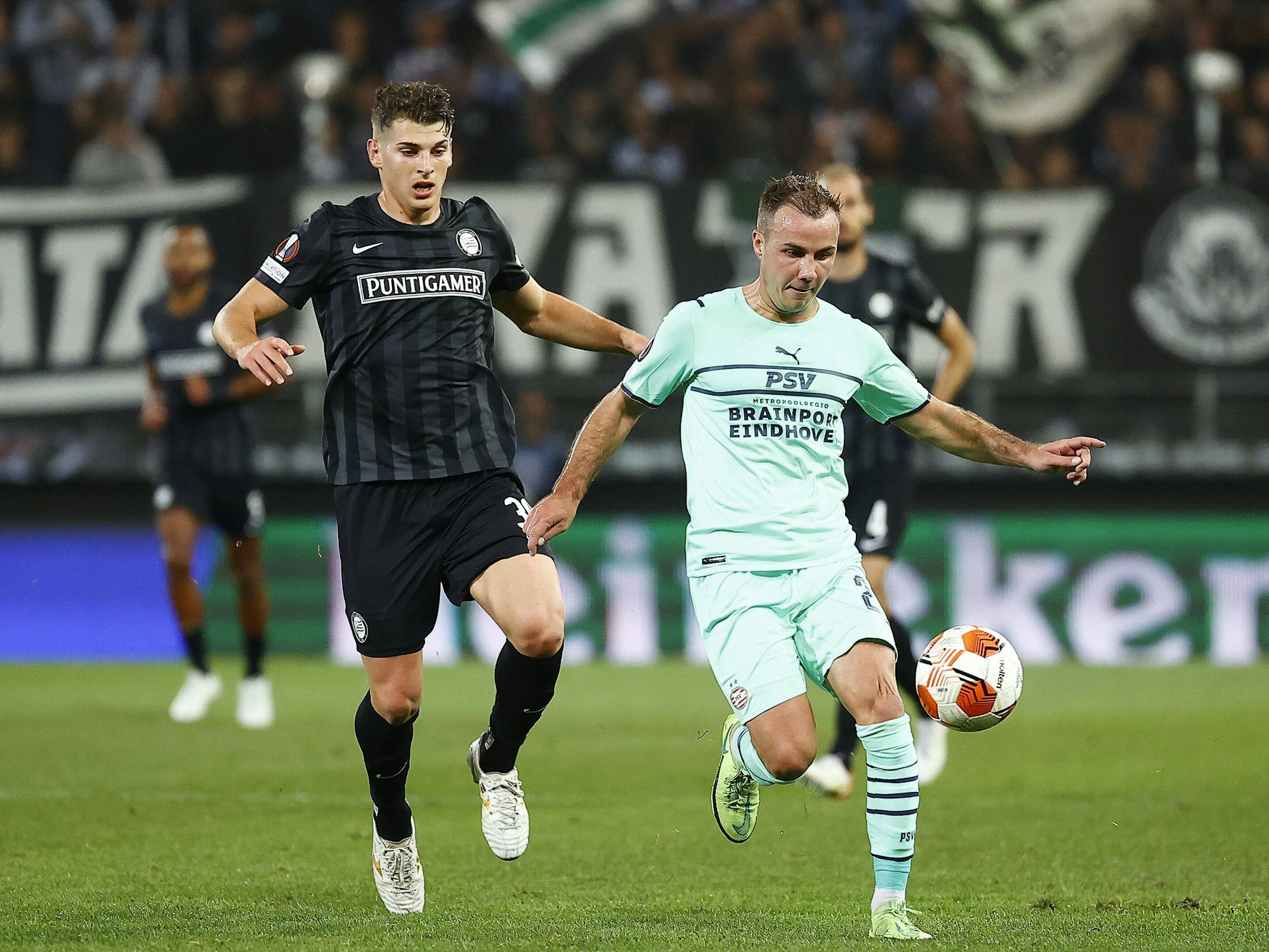 Mario Götze von der PSV Eindhoven im Spiel gegen Sturm Graz.