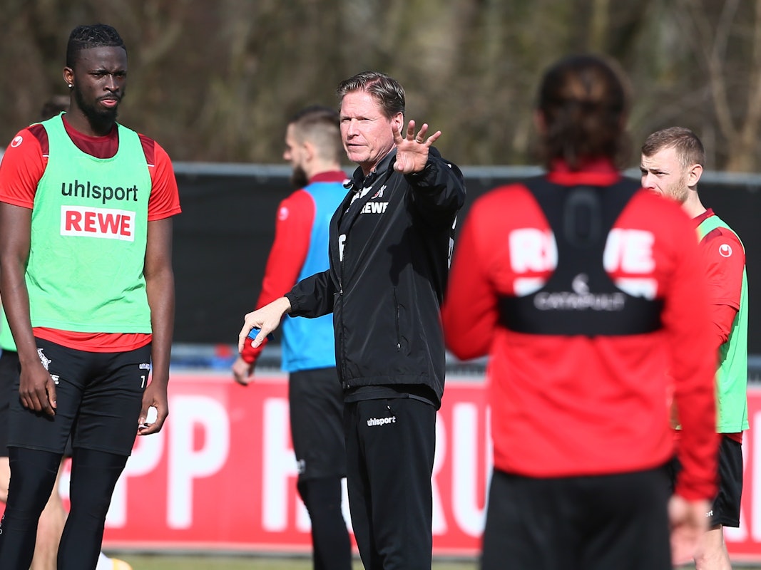 Tolu Arokodare trainiert beim 1. FC Köln unter Markus Gisdol.
