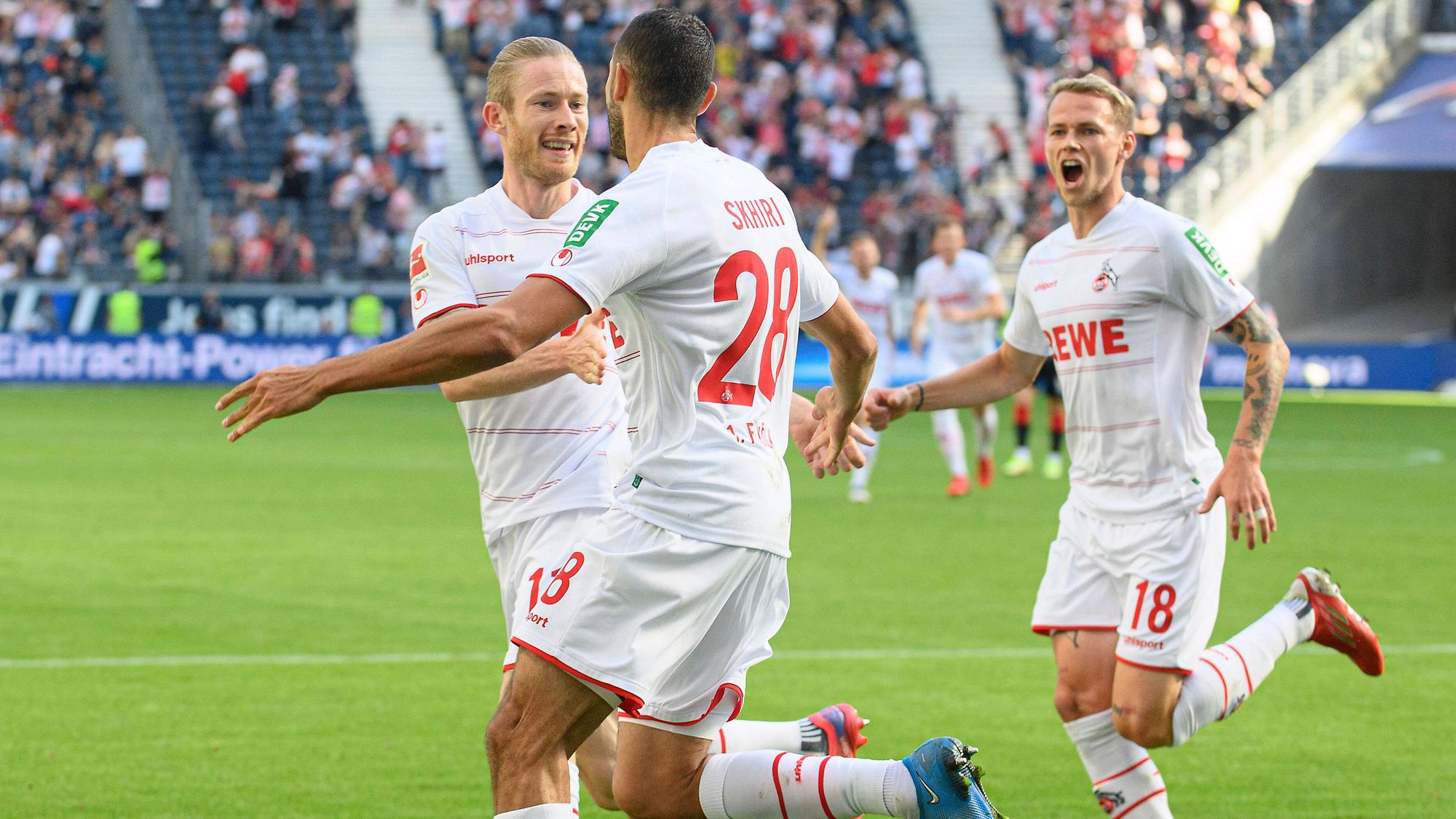 Florian Kainz, Ellyes Skhiri und Ondrej Duda spielen für den 1. FC Köln gegen Eintracht Frankfurt.