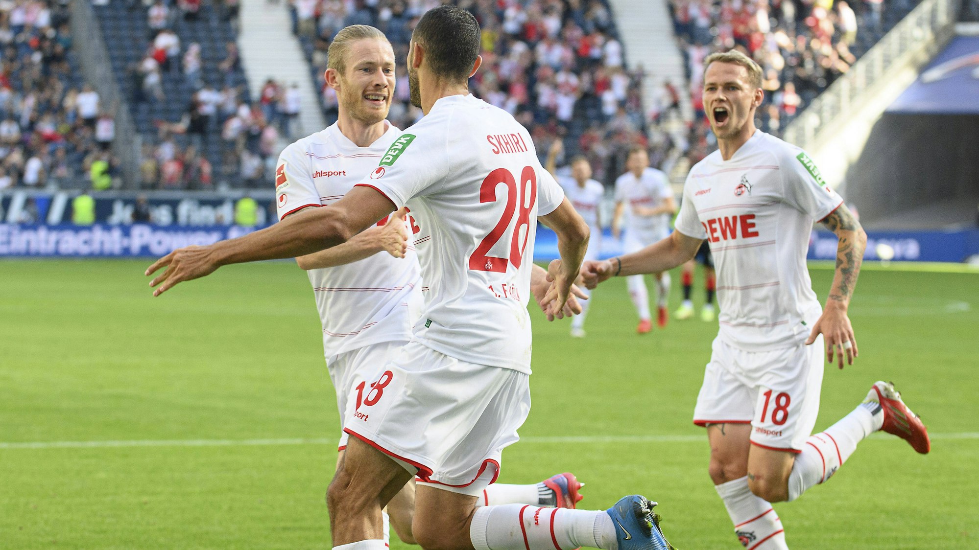 Florian Kainz, Ellyes Skhiri und Ondrej Duda spielen für den 1. FC Köln gegen Eintracht Frankfurt.