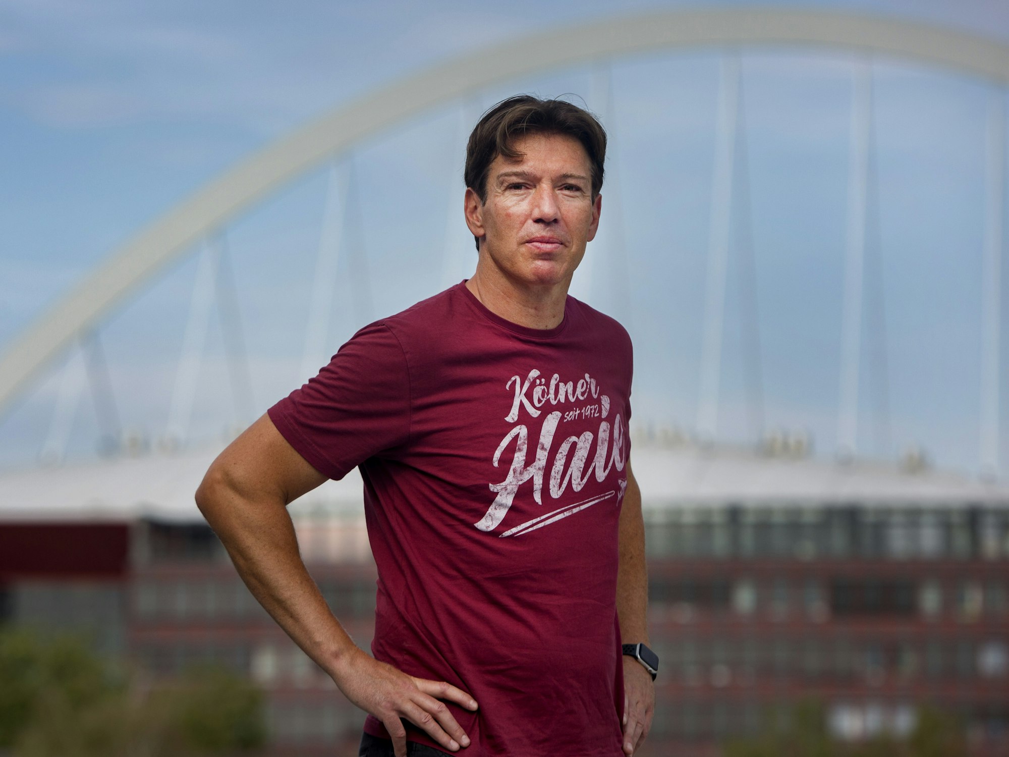 Interview mit Uwe Kruppauf dem Dach des Haie-Trainingszentrums in
Köln.