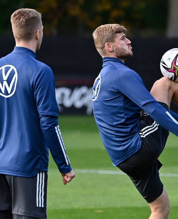 Deutschlands Stürmer Timo Werner beim Training der DFB-Elf.