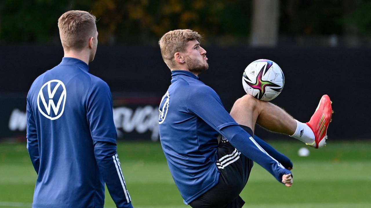 Deutschlands Stürmer Timo Werner beim Training der DFB-Elf.