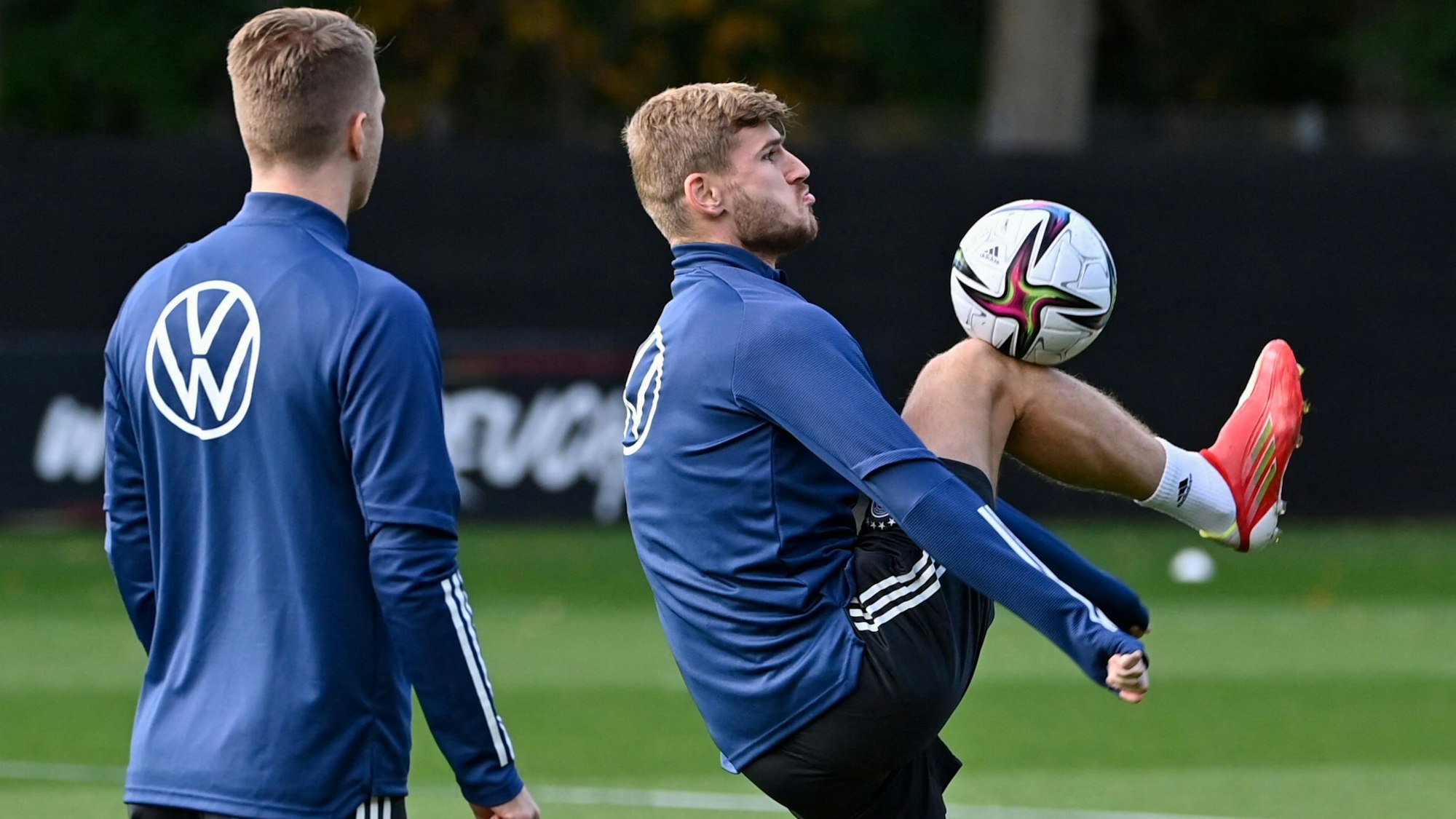 Deutschlands Stürmer Timo Werner beim Training der DFB-Elf.
