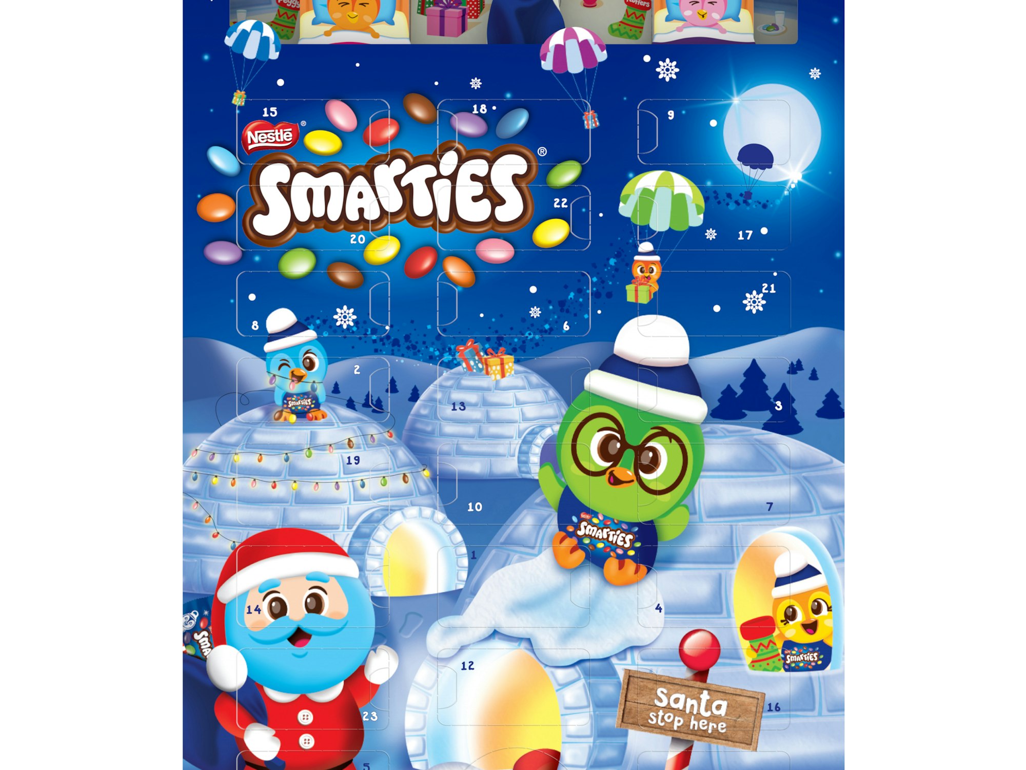 Produktbild des Smarties Adventskalenders. Bei Gluten-Unverträglichkeit: Nestlé warnt vor dem Verzehr des Smarties Adventskalenders.