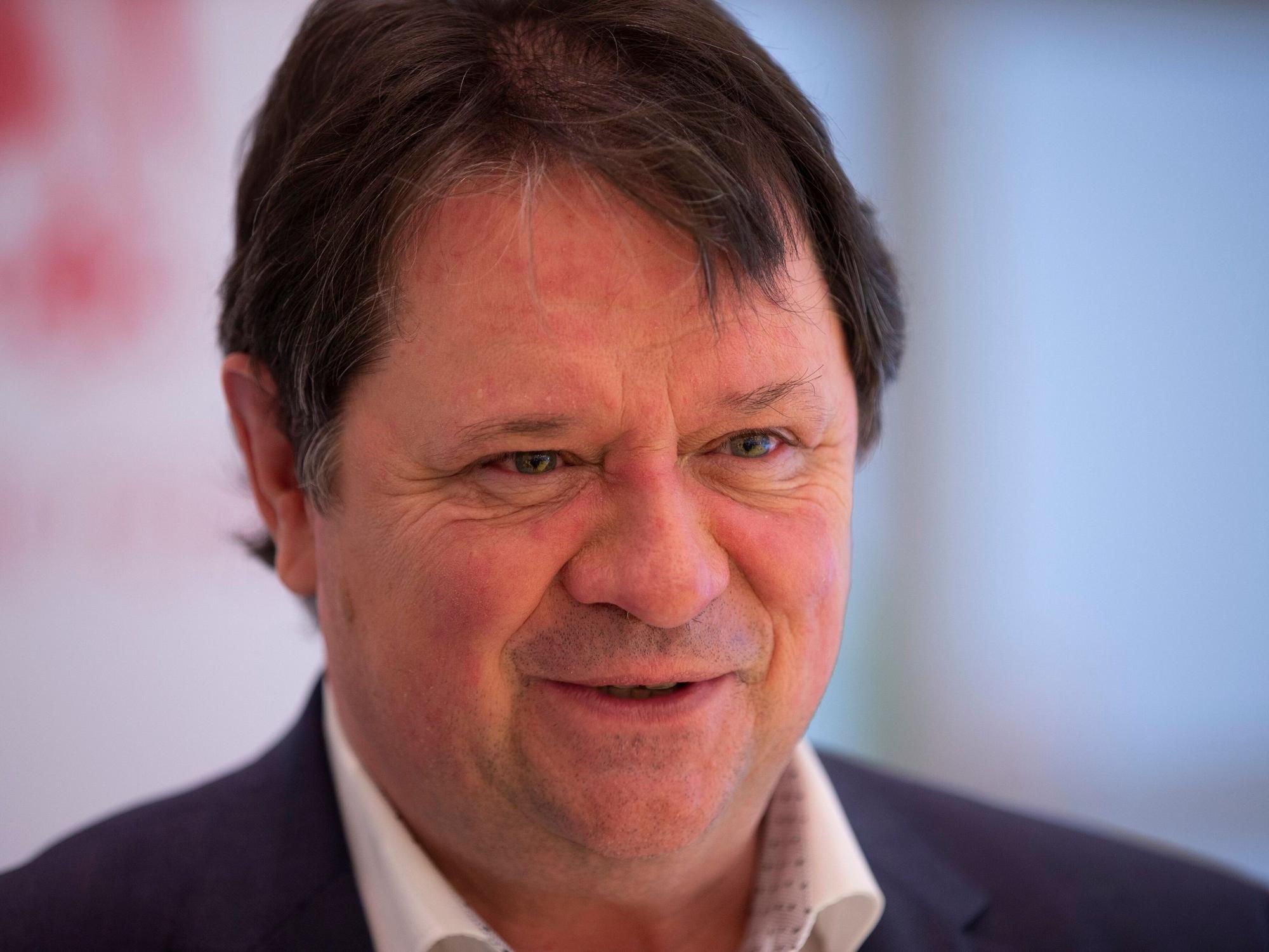 Christoph Minhoff (62), Hauptgeschäftsführer des Lebensmittelverbands Deutschland sowie des Dachverbands der deutschen Lebensmittelindustrie (BVE), bei der Pressekonferenz zur Anuga 2021.