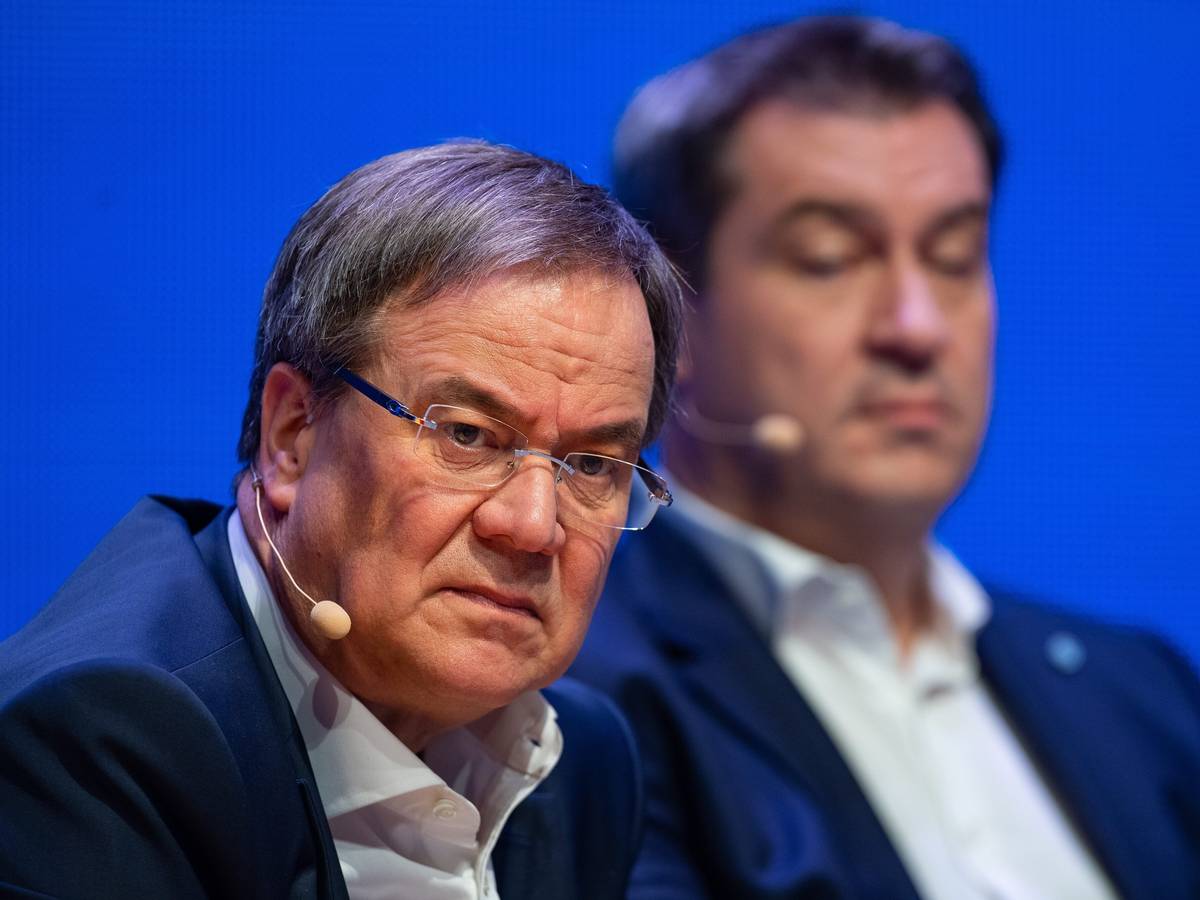 Markus Söder schoss in seiner Rede immer wieder gegen Armin Laschet (hier ein Fotos vom April 2019).