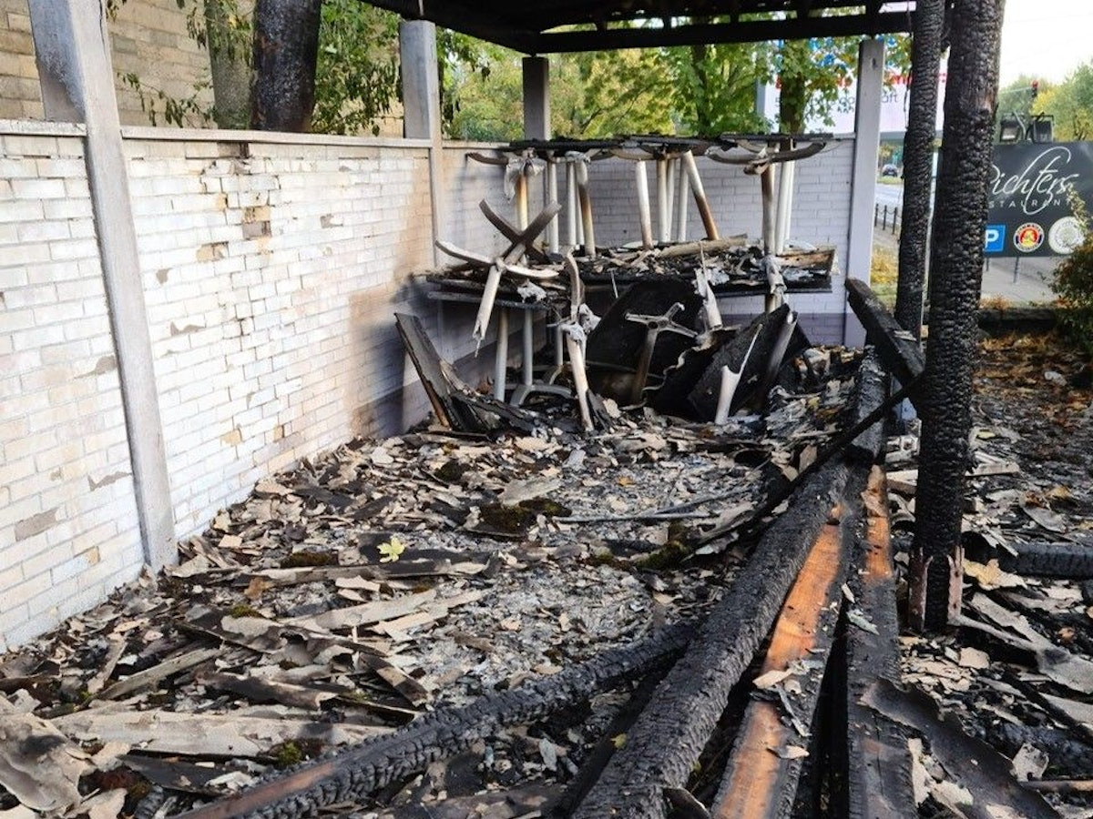 Brandanschlag Richters in Köln an der Zoobrücke