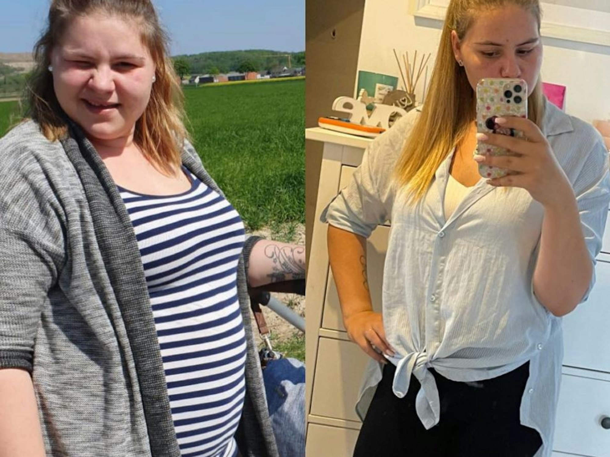 Sylvana Wollny postet einVorher-Nachher-Foto auf Instgram (23. August 2021)