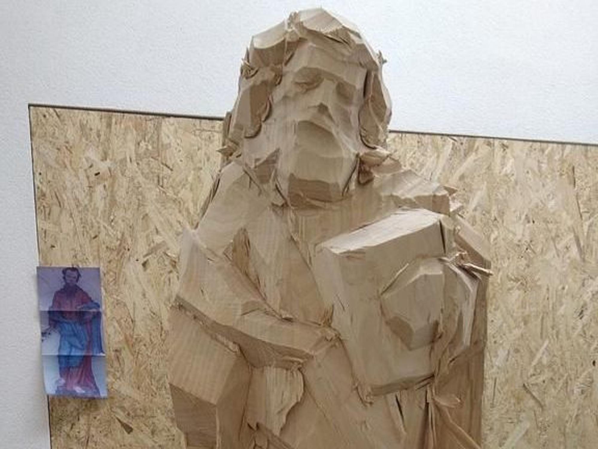Holzfigur-Entwurf des Schutzpatrons von Dernau.