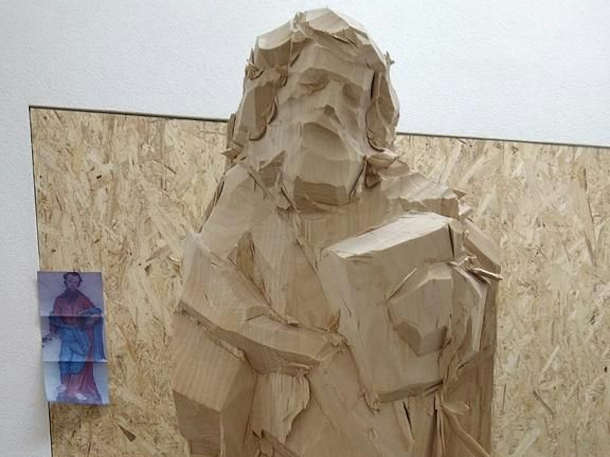 Holzfigur-Entwurf des Schutzpatrons von Dernau.