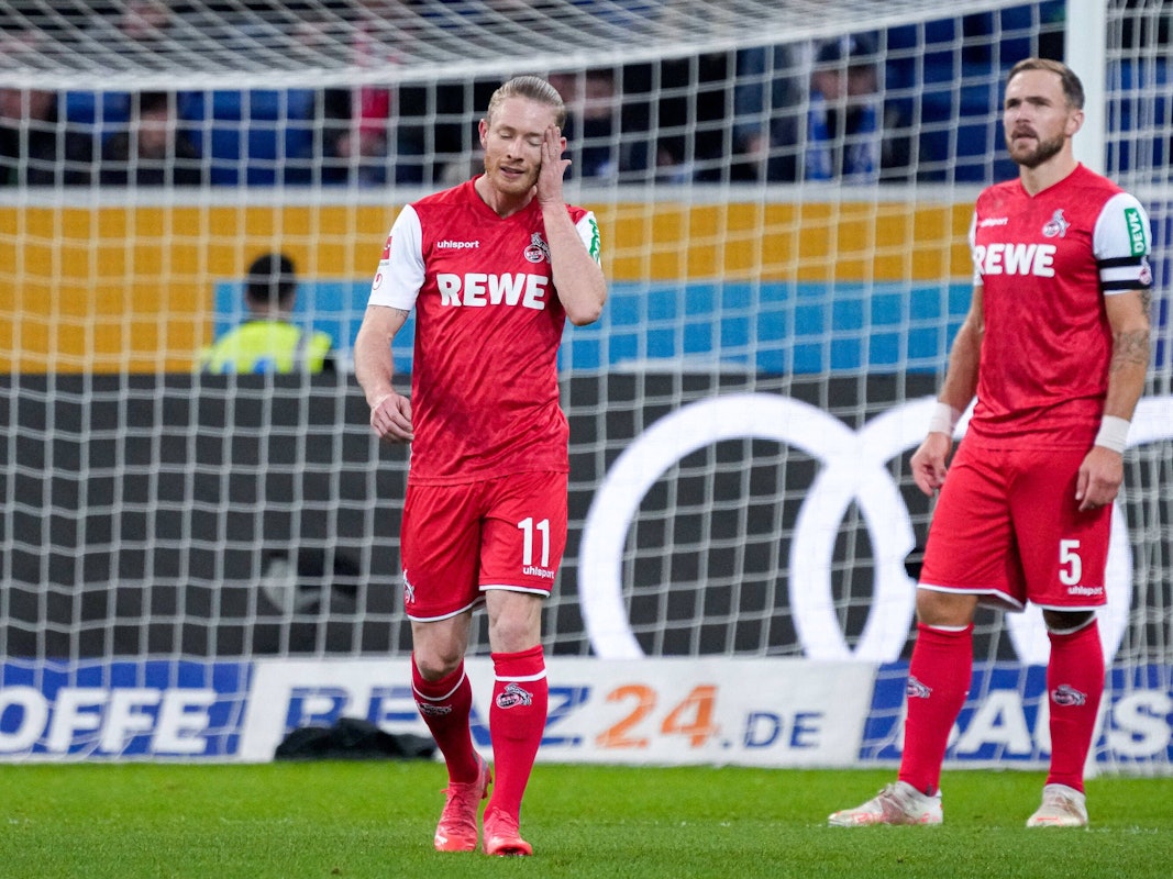 Rafael Czichos und Florian Kainz verlieren mit dem 1. FC Köln gegen die TSG Hoffenheim.