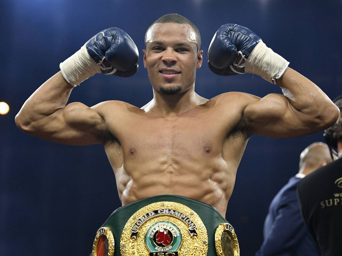 Jubelpose von Boxer Chris Eubank junior nach seinem Sieg über Avni Yildirim