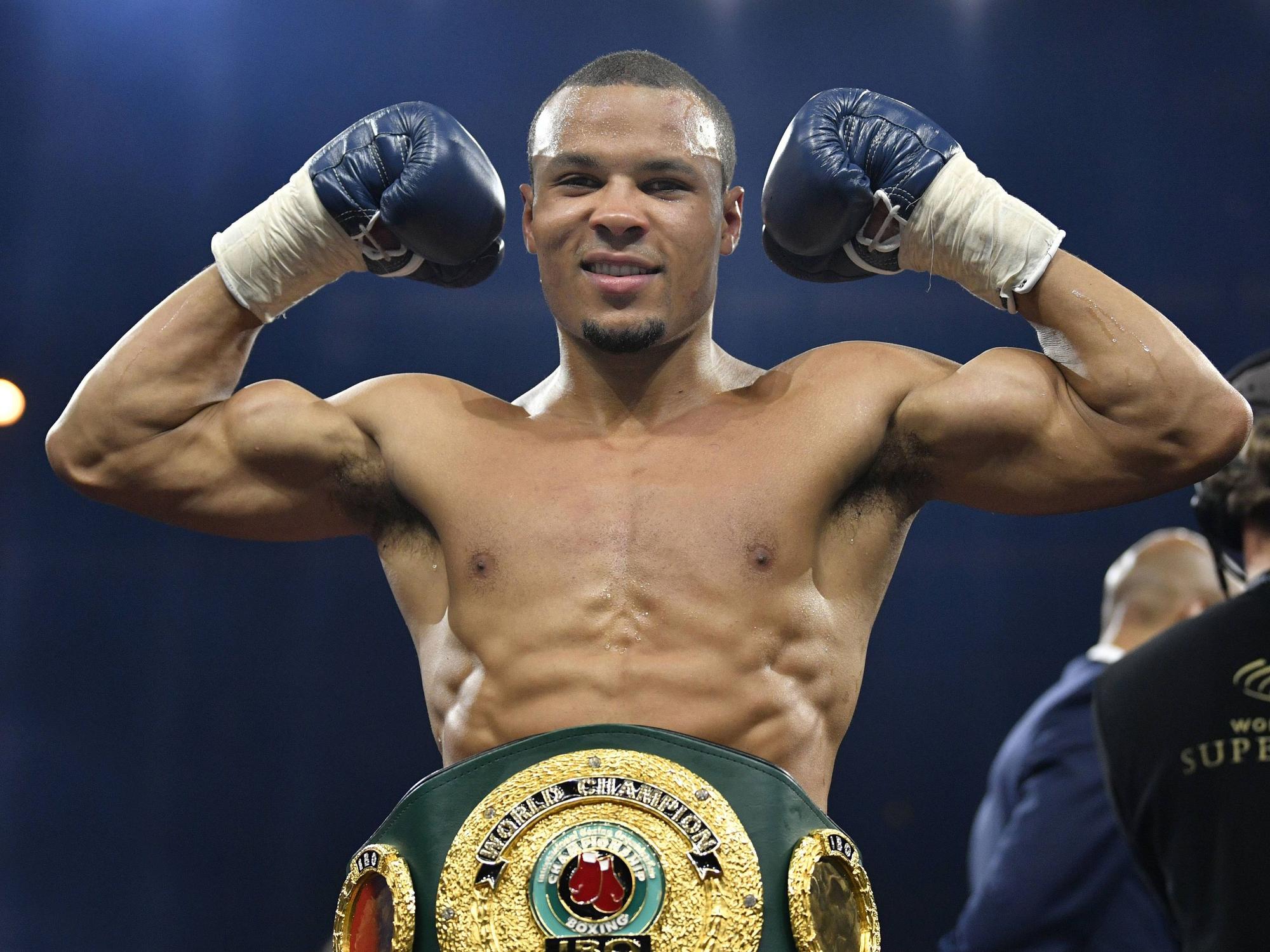 Jubelpose von Boxer Chris Eubank junior nach seinem Sieg über Avni Yildirim
