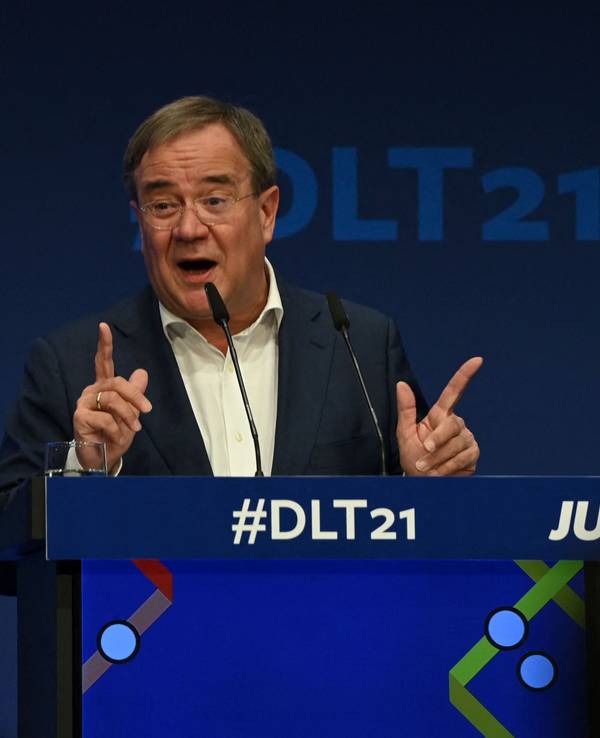 Armin Laschet sprach am 16. Oktober 2021 in Münster beim Deutschlandtag der Jungen Union.
