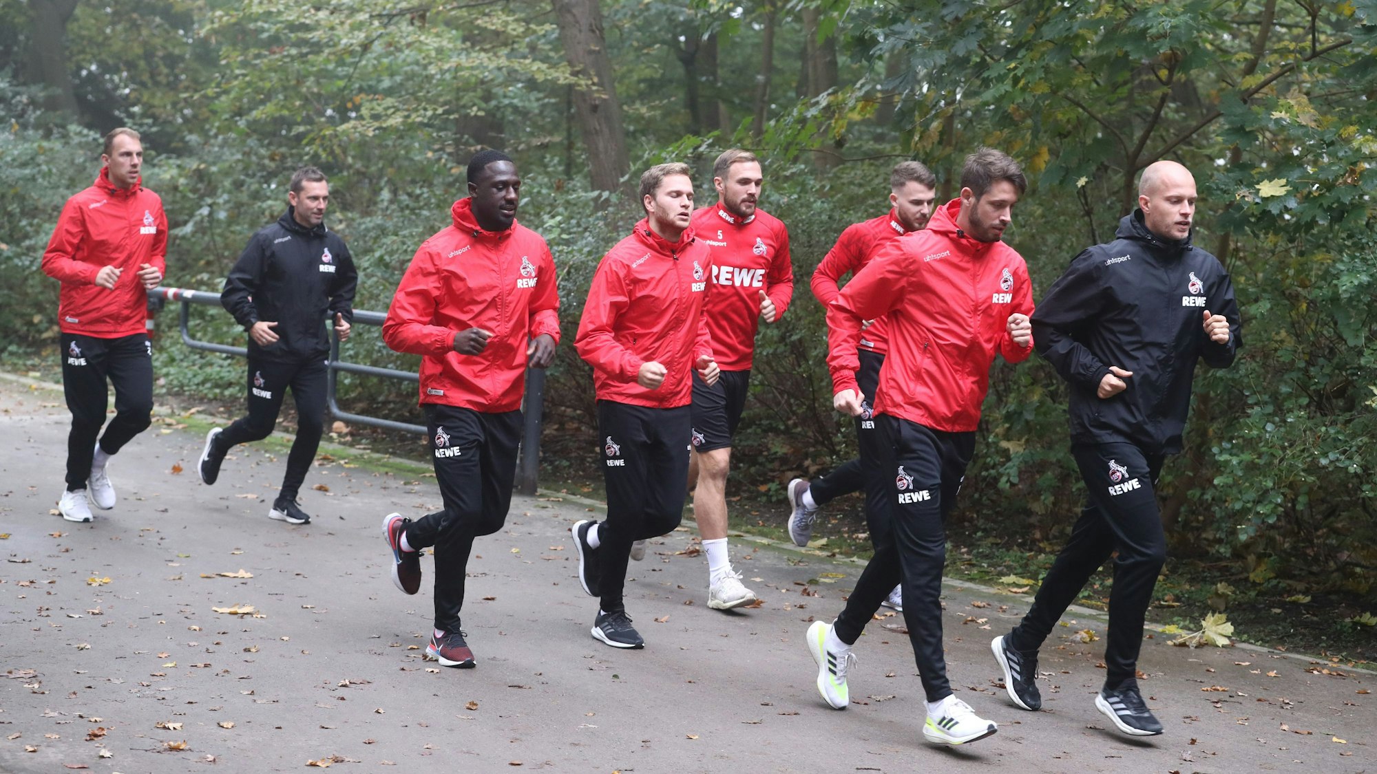 Der 1. FC Köln läuft durch den Grüngürtel.