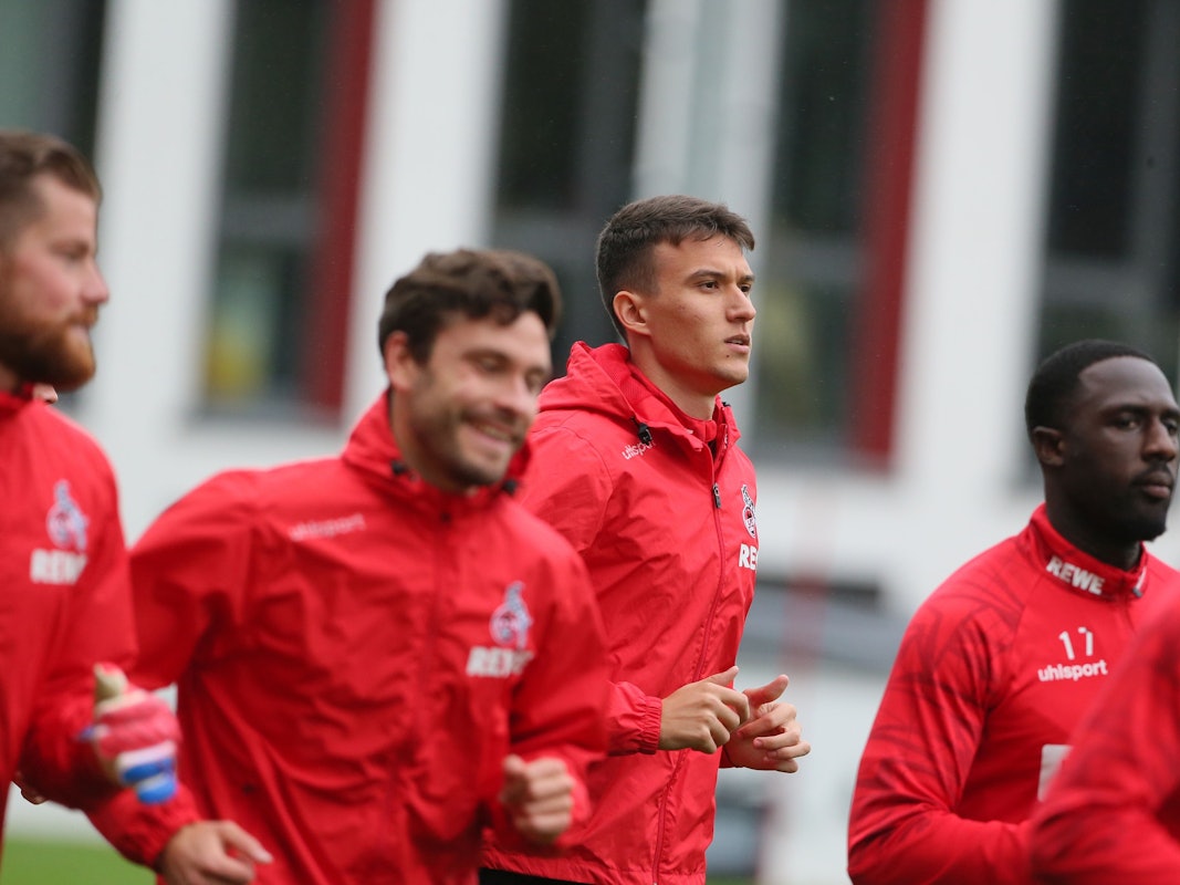Jonas Hector, Dejan Ljubicic und Kingsley Schindler im Training des 1. FC Köln