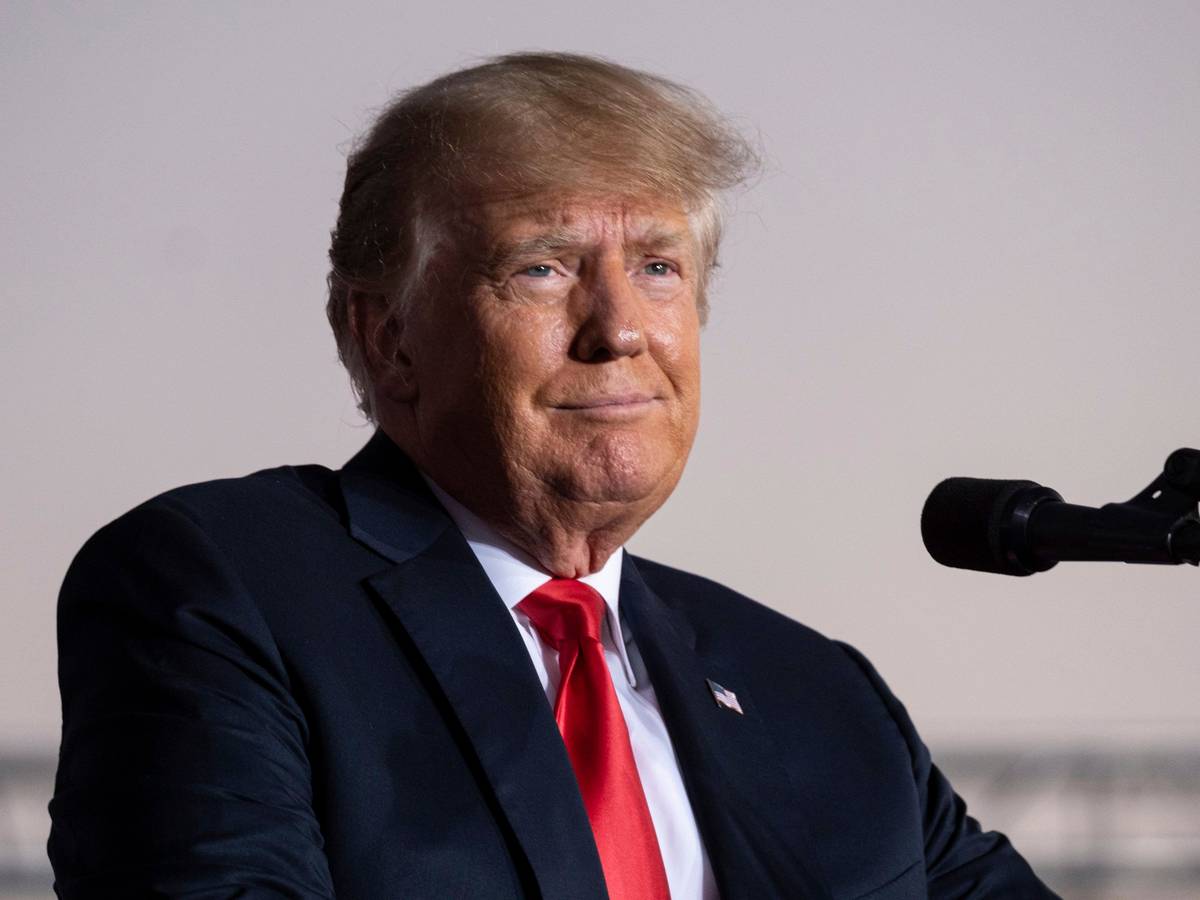 Der ehemalige US-Präsident Donald Trump während einer Rede am 25. September 2021 in Perry.
