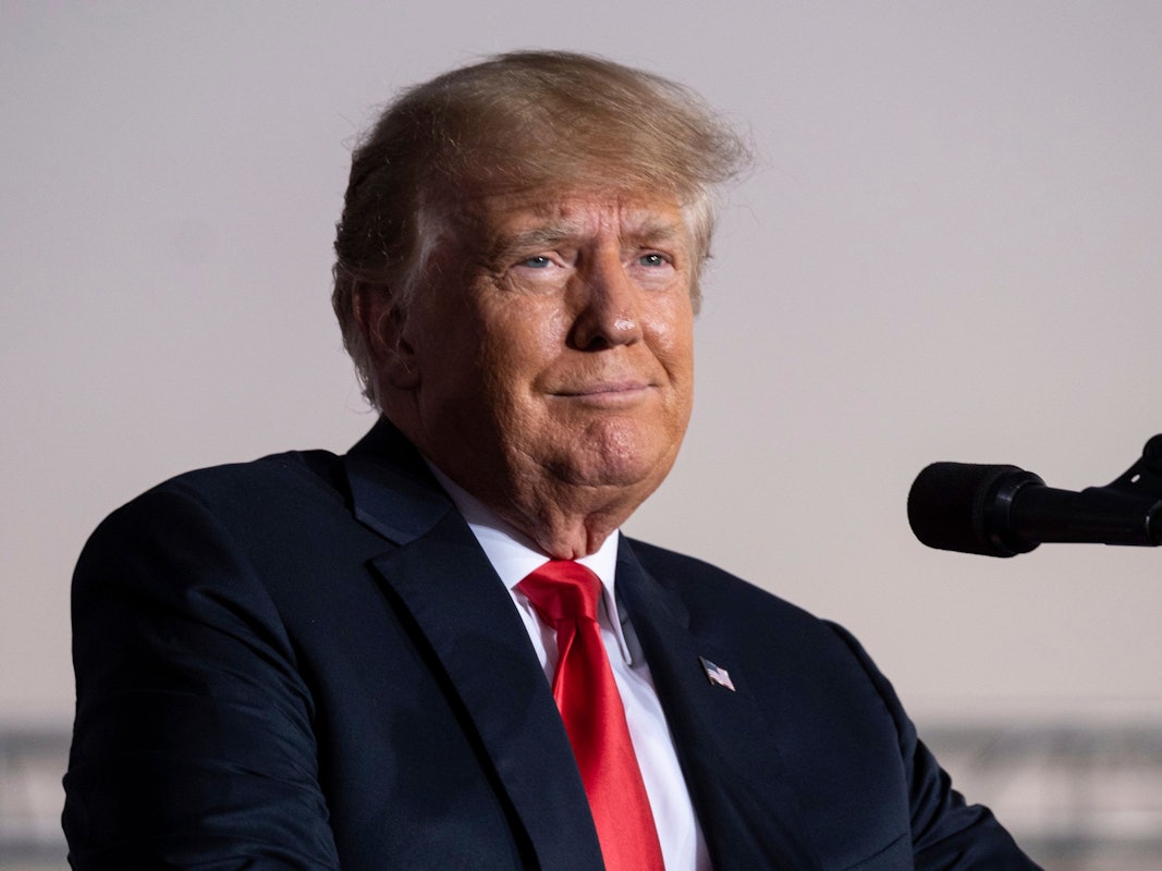 Der ehemalige US-Präsident Donald Trump während einer Rede am 25. September 2021 in Perry.