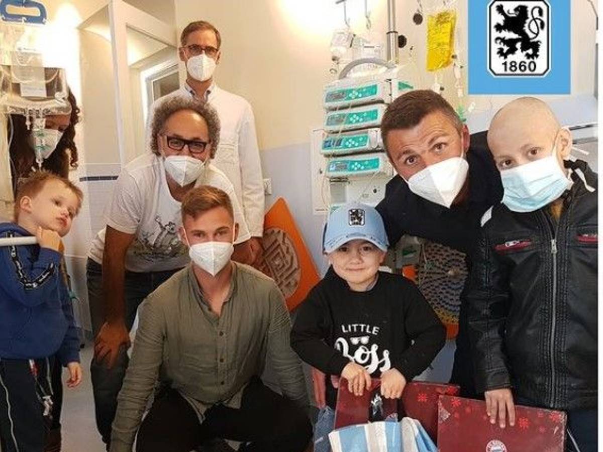 Besuch bei kranken Kindern mit Joshua Kimmich: Gemeinsame Sache von Bayern und 1860 München.