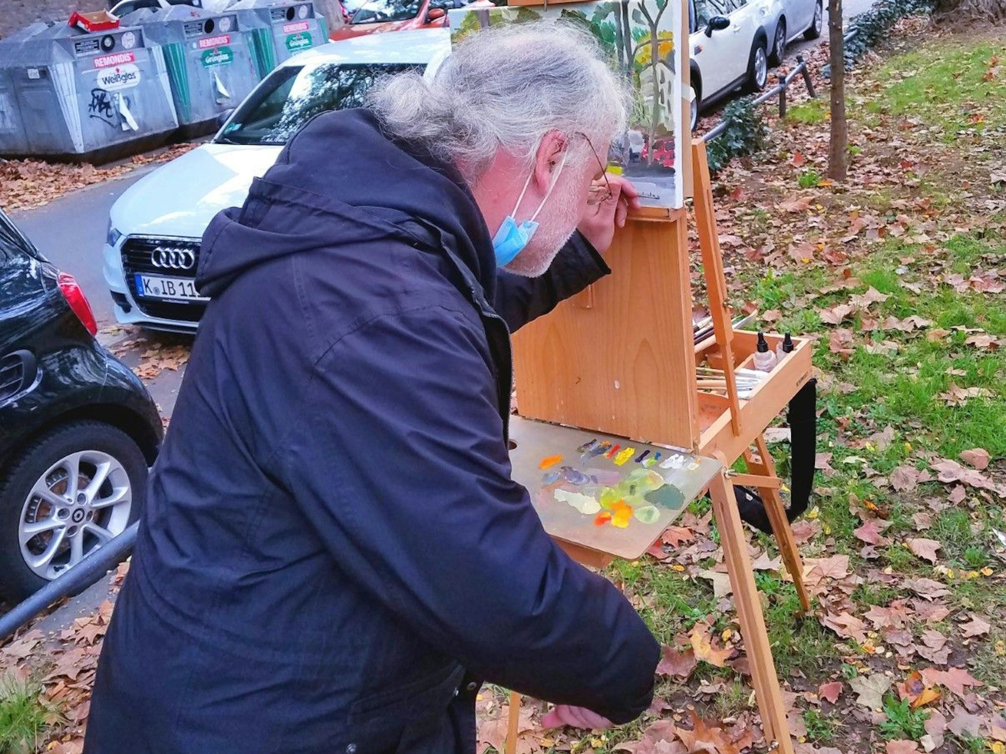 Künstler am Eierplätzchen in der Kölner Südstadt.
