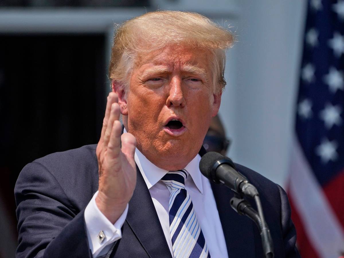 Donald Trump, ehemaliger Präsident der USA, spricht im Juli 2021 im Trump National Golf Club.