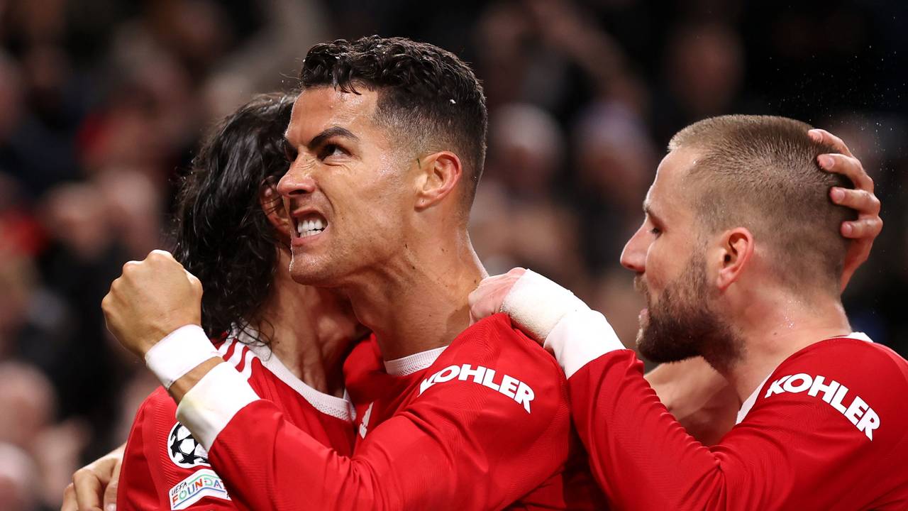 Cristiano Ronaldo bejubelt ein Tor mit Manchester United.