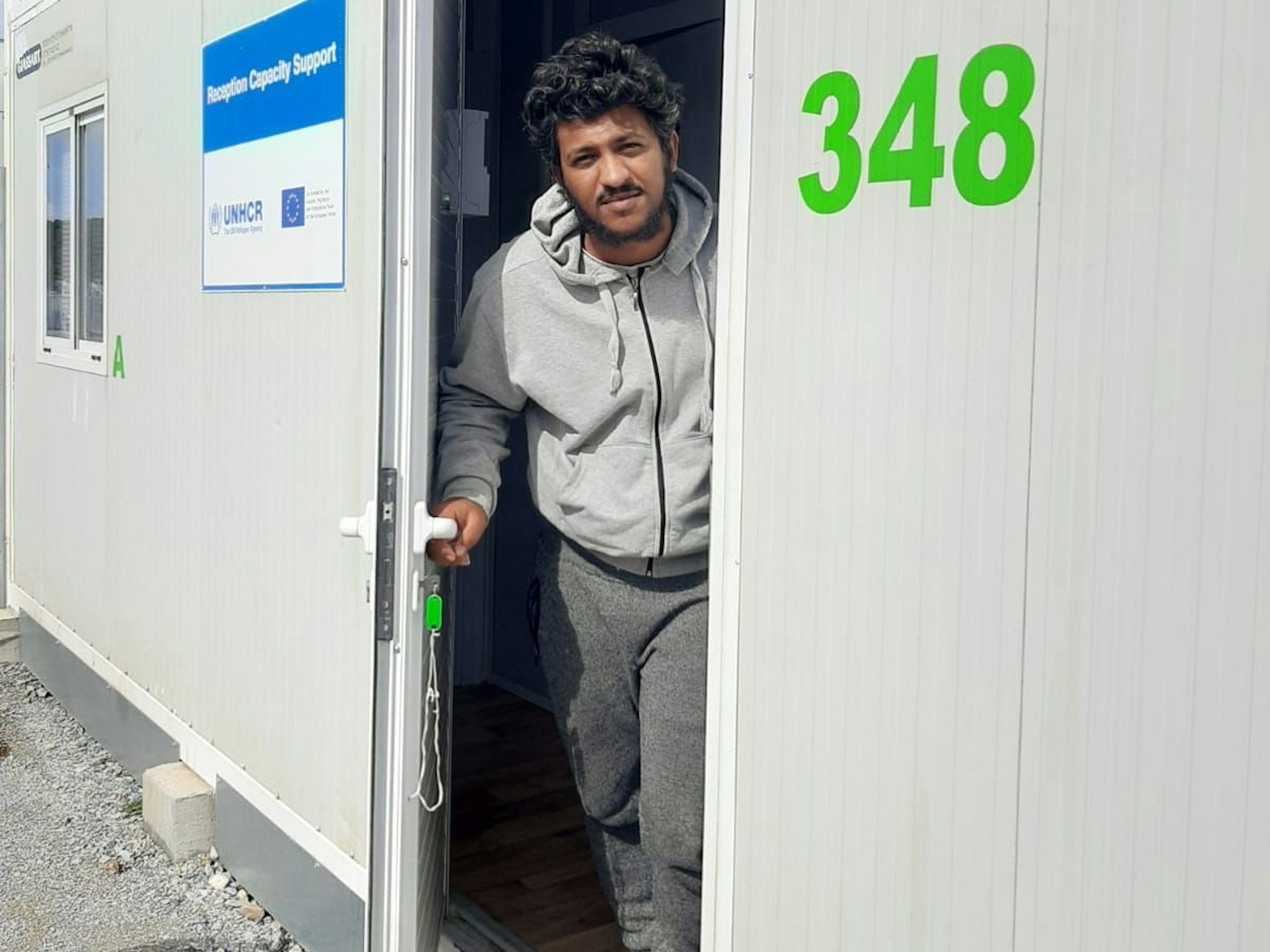 Flüchtling Fayz harrt auf Samos im Container aus.