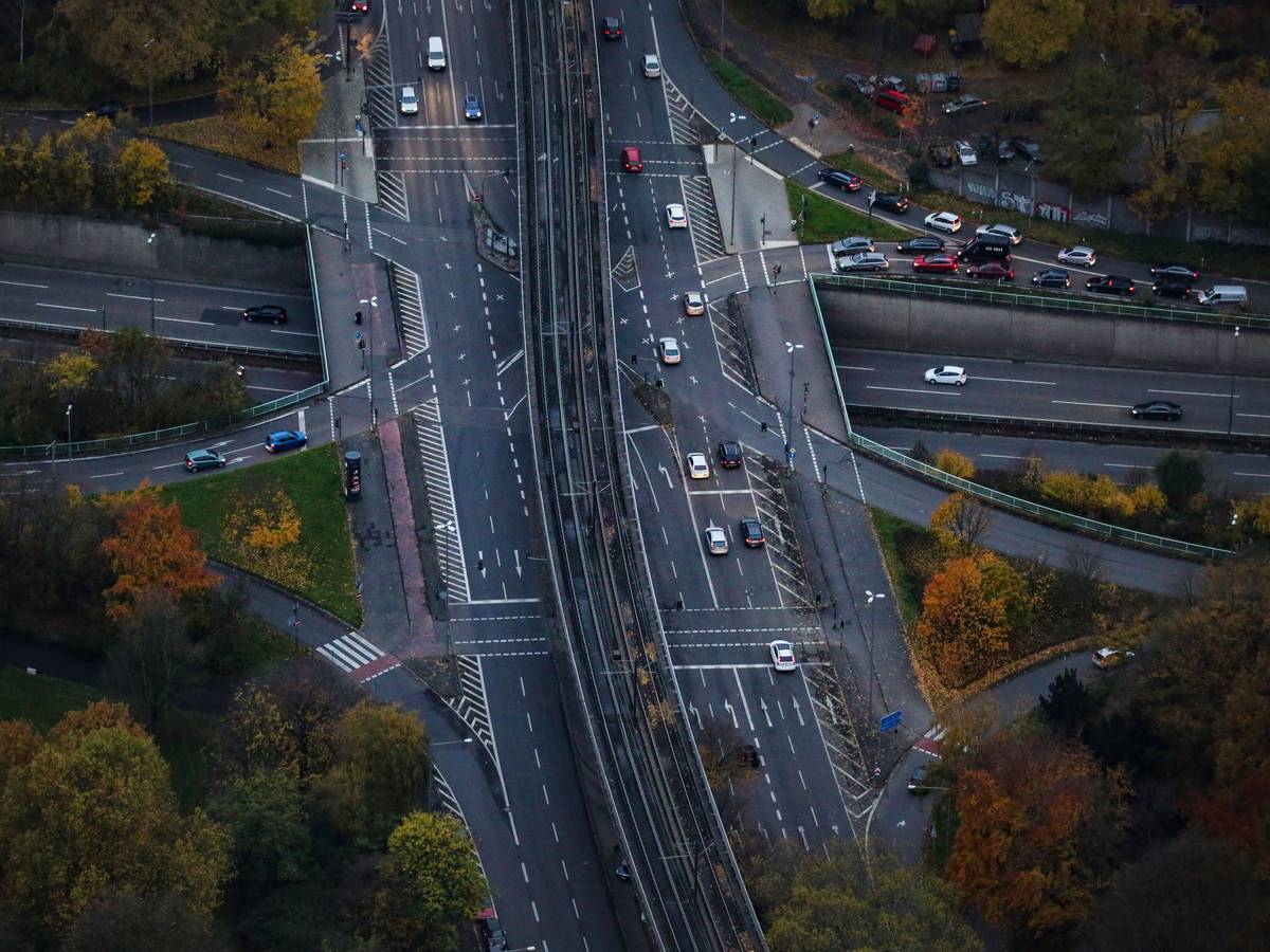 Der Parkgürtel in Köln aus der Luft.